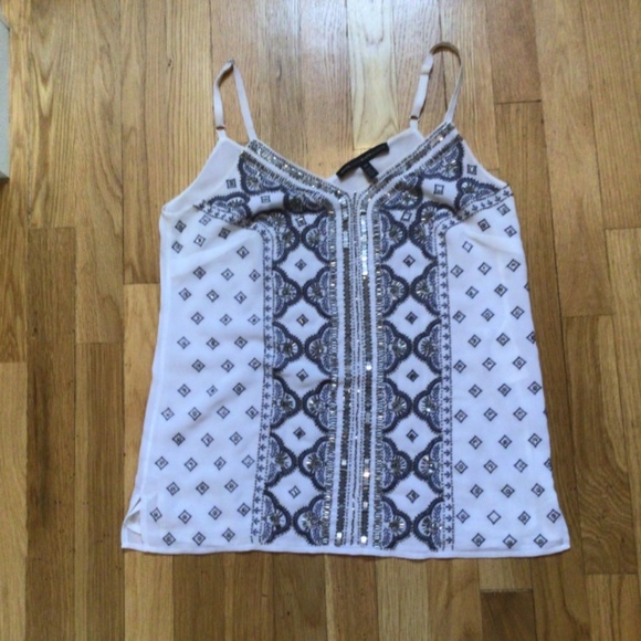 WHBM White Beaded Embellished Gadsby Lined Camisole size xs - Picture 2 of 7